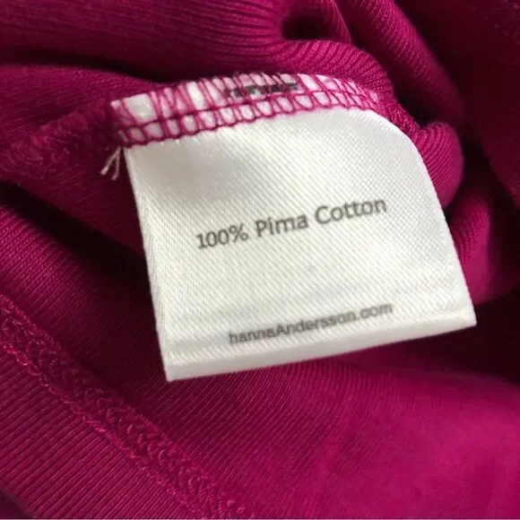 Hanna Andersson Pima‎ Cotton Tee Girls 4 Purple Long Sleeve Crewneck - Picture 4 of 5